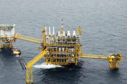 Offshore oil drilling rig in Libyan waters as Libya launches first oil exploration bidding round in 17 years